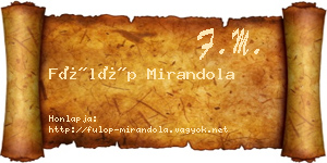 Fülöp Mirandola névjegykártya